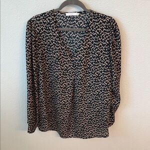 Lush Cream and Green Blouse Elegant Top